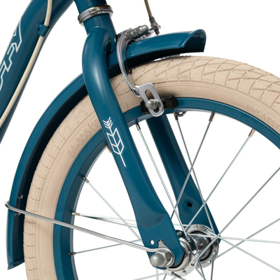Biçikletë fëmijësh Royalbaby Huffy Vintage 16", me shportë, me rrota ndihmëse, blu