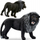 Figurë luani Schleich Black Friday Lion, për koleksion, duke ulëritur, i zi