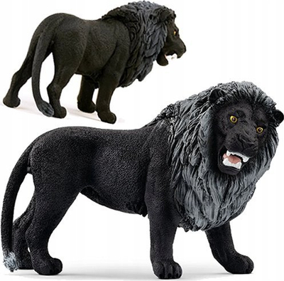 Figurë luani Schleich Black Friday Lion, për koleksion, duke ulëritur, i zi