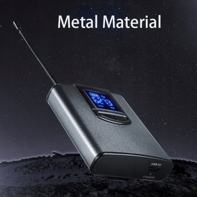 Mikrofon wireless UHF K8, sistem dore, marrës i vogël portativ 6.35mm, rreze 50m, ngjyrë e zezë