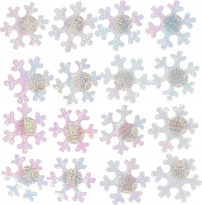 Ngjitëse zbukuruese Craft with Fun Snowflakes, vetëngjitëse, formë flok dëbore, me shumë ngjyra