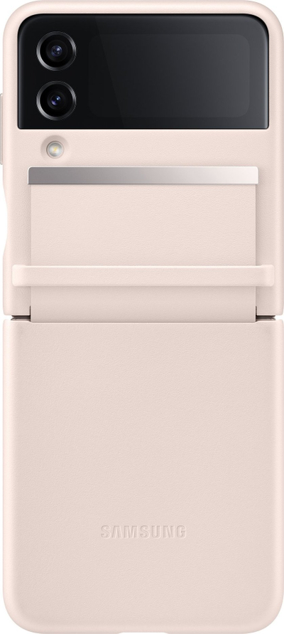 Mbrojtëse telefoni Samsung Flap Leather Cover Galaxy Z Flip4, lëkurë, me stand, ngjyrë pjeshke