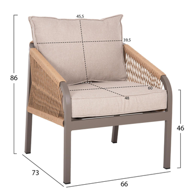 Set kopshti lounge 4-copë Maerly (HM6056.04), bezhë