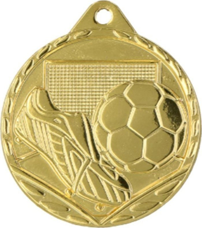 Medalje futbolli Victoria Sport Steel Medal, çelik, ngjyrë ari