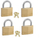 Bravë vare Masterlock Solid Brass, set 4 copë, 50mm, bronzi