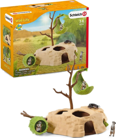 Set lodrash Schleich Wild Life Meerkat Hangout, figura surikatash, plastikë, shumëngjyrësh