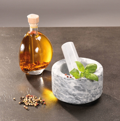 Havan kuzhine Kesper, mermer, 13 cm, gri