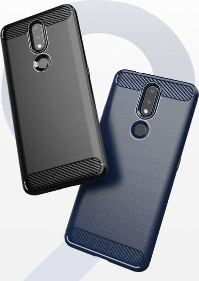Mbrojtëse telefoni Hurtel Carbon Case Nokia 2.4, TPU i butë, me relief karboni, ngjyrë e zezë
