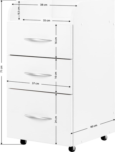 Dollap salloni Activeshop Combi Cabinet II, me ndarje, i bardhë