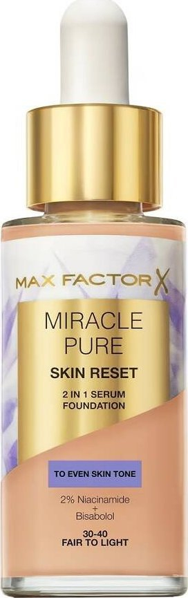 Fondatinë serum Debenhams Miracle Pure Skin Reset, 30ml, mbulim mesatar, nuancë e çelët Fair to Light