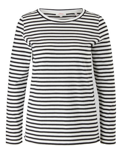 Bluzë S.Oliver Regular Fit, bardhë/zi, nr. 34