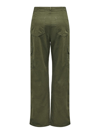 Pantallona Jacqueline de Yong JDYABBY Wide Leg Fit, të gjelbër
