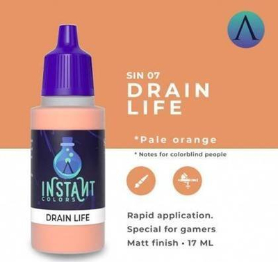 Bojë akrilike Instant Colors Drain Life, 17ml, mat, portokalli e hapur