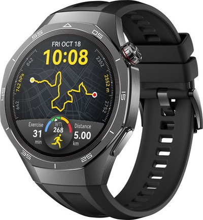 Паметен часовник Huawei Watch GT 5 Pro, 46mm, титан, црн флуороеластомерски ремен