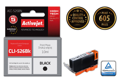 Ngjyrë për printer Activejet ACC-526CN (zëvendësim për Canon CLI-526C), 10 ml, e kaltër