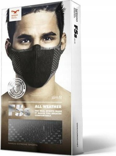 Maskë sportive Naroo NA MASK F5s, filtër MICRONET, UV mbrojtje, e bardhë