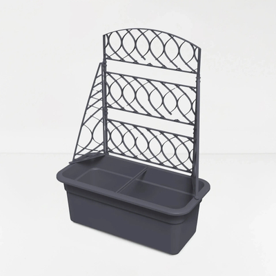 Саксија со решетка Bloma Planter, рециклирана пластика, 58x28x25.5cm, антрацит