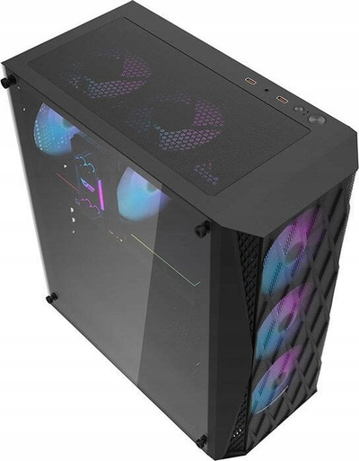 Kasë Darkflash DK352 Mesh ARGB, e zezë, Midi Tower