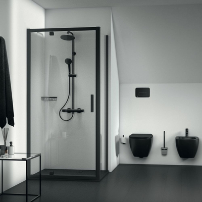 Sistem dushi Ideal Standard Ceratherm T25, termostatik, kre dushi dhe dush dore, i zi mat