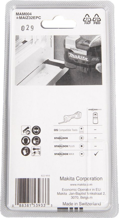 Teh për prerje zhytëse Makita MT, HCS, STARLOCK MAX, 32mm x 80mm