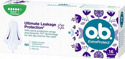 Tampona higjenikë O.b. Extra Protect Super Plus Comfort, 16 copa
