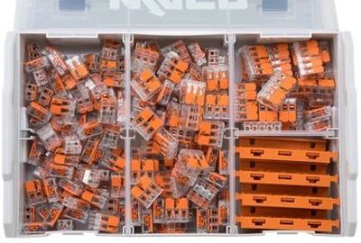 Set konektorësh elektrik WAGO Series 221, push in, shumëpërdorimësh, portokalli