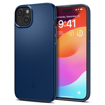 Mbrojtëse telefoni për iPhone 15 Plus Spigen Thin Fit, blu