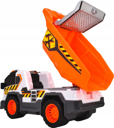 Kamion ndërtimi Dickie Toys City Heroes, 30 cm, me dritë edhe me zë, i verdhë