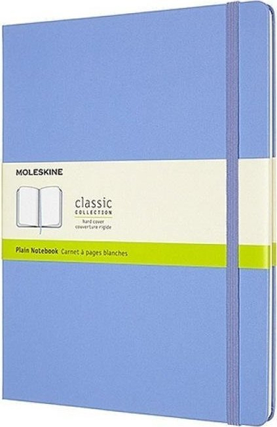Fletore Moleskine Extra Large Plain Hardcover, format i madh, blu Hydrangea
