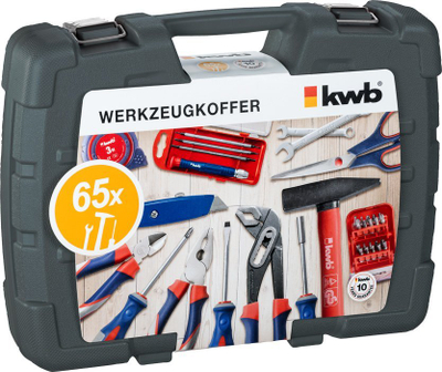 Set veglash KWB 370730, 65 copë, kuti me vete, gri