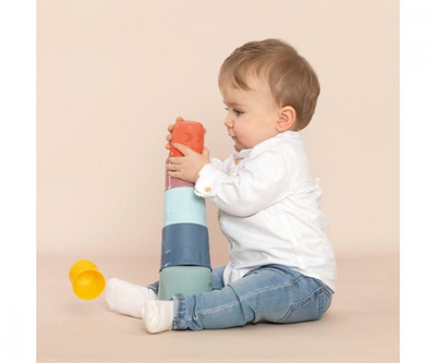Loja piramidë me kupa Smoby Little Smoby Magic Tower, 6 kupa, për bebe 12m+, shumëngjyrëshe