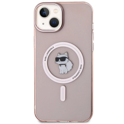 Mbulesë telefoni Karl Lagerfeld KLHMP15MHFCCNOP, për iPhone 15 Plus 14 Plus 6.7", MagSafe, rozë