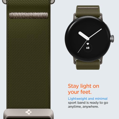 Rrip ore Spigen Lite Fit për Google Pixel Watch 41mm, najlon Solo Loop, khaki
