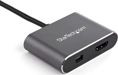 Adapter video StarTech USB C Multiport, 4K 60Hz, HDMI ose Mini DisplayPort, gri hapësinor
