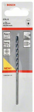 Gërrmëz cilindrike Bosch CYL-5, 3mm, gjatësi pune 50mm, gri