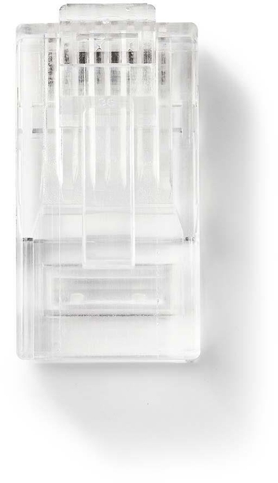 Konektor RJ45 Nedis Pass Through, UTP CAT5 CAT5e, 10 copë, transparent