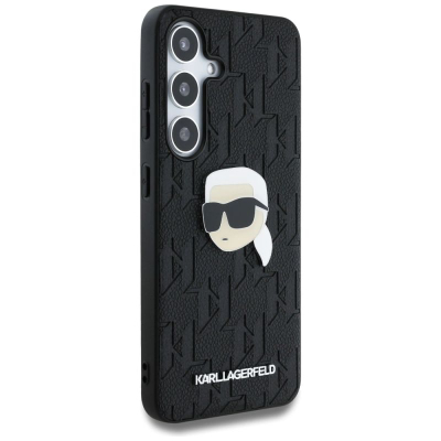 Kapak telefoni Karl Lagerfeld KLHCS25SPGKLKIPK për Samsung S25, PU, monogram K. Head, i zi