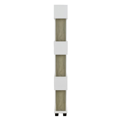 Raft për libra Owl melamine olive gri & e bardhë 60×19.5×165 cm (HM8923.11), gri/ bardhë