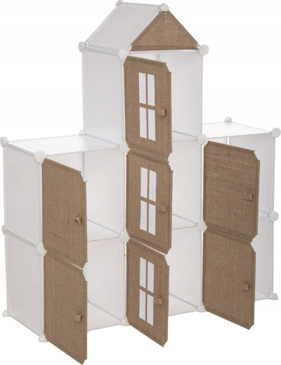 Mobilje ruajtjeje Atmosphera Jute Castle, 6 ndarje, strukturë metalike, bezhë