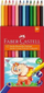 Lapsa ngjyrues Jumbo Faber-Castell 116501, trekëndorë, set 12 copë, shumëngjyrësh
