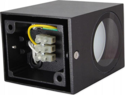 Lampë murale kopshti LED GU10, IP44, për fasadë, e zezë