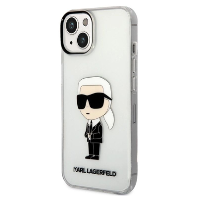 Mbështjellës telefoni Karl Lagerfeld IML NFT Ikonik, për iPhone 14, transparent, i bardhë