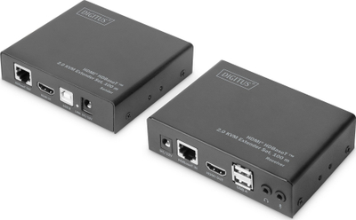 Sistem transmetimi AV Digitus HDMI HDBaseT 2.0, Extender Set 100m, 4K, metalik