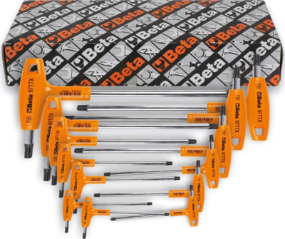 Set çelsash Torx Beta 970791, 13 copë, me dorezë T, portokalli