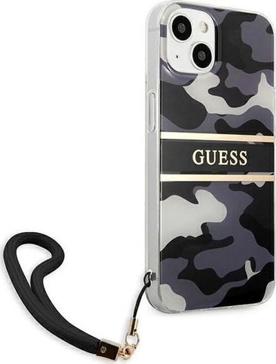 Футрола Guess GUHCP13MKCABBK за iPhone 13 6.1\", тврдa, со ремен, црна