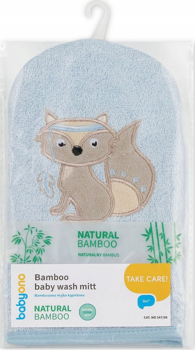 Leckë larje për bebe BabyOno Bamboo, bambus natyral, formë doreze, blu