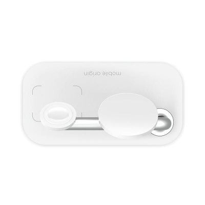 Karikues wireless Mobile Origin 3 në 1, për iPhone, Apple Watch edhe AirPods, i bardhë