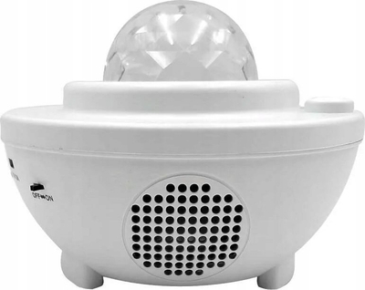 Projektor LED me yje për dhomë, me altoparlant Bluetooth, me telekomandë, i bardhë