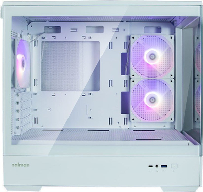 Kasë Zalman P30, e bardhë RGB, Mini Tower