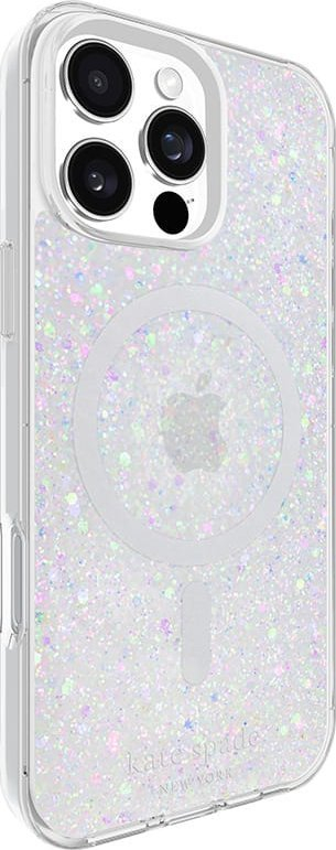 Maskë telefoni Kate Spade New York Chunky Glitter MagSafe, për iPhone 16 Pro Max, transparente me shkëlqim